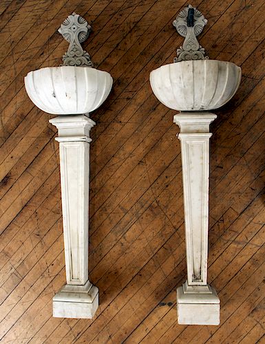 PAIR ITALIAN SHELL FORM CARVED