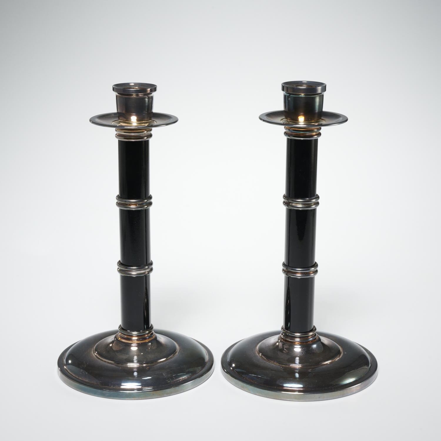 PAIR ITALIAN SILVER PLATE AND