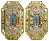 PAIR ITALIAN SPECIMEN MARBLE,