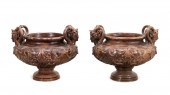 PAIR ITALIAN TERRACOTTA URN FO
