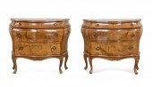 PAIR ITALIAN WALNUT BOMBE LOW