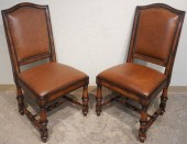 PAIR JACOBEAN STYLE MAHOGANY A
