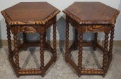 PAIR JACOBIAN STYLE FRUITWOOD