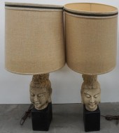 PAIR JAMES MONT STYLE CERAMIC