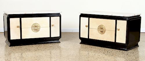 PAIR JAMES MONT STYLE MARBLE TOP