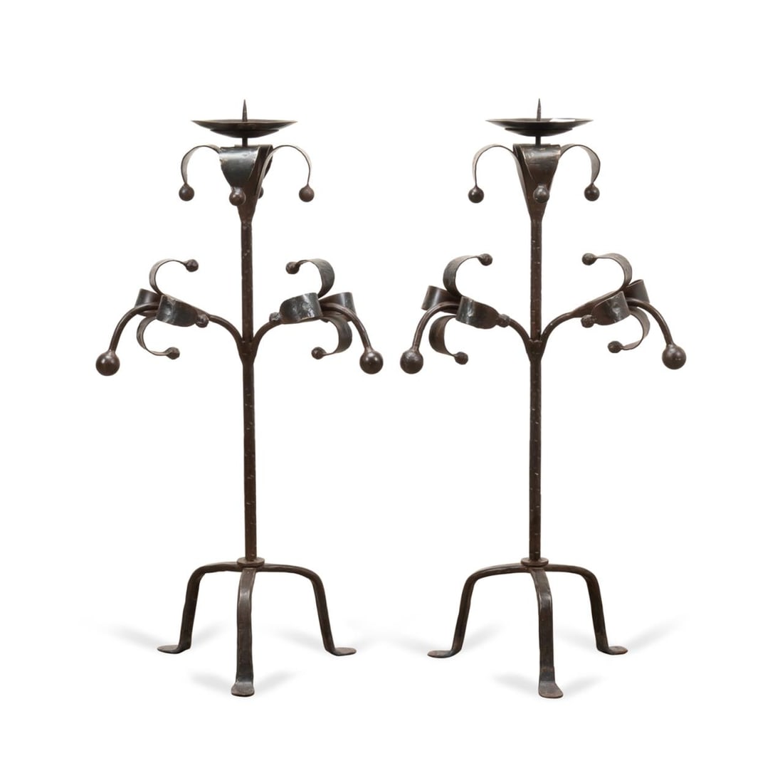 PAIR JAN BARBOGLIO WROUGHT IRON