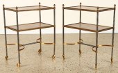 PAIR JANSEN BRASS STEEL LEATHE