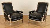 PAIR JANSEN LEATHER ARM CHAIRS
