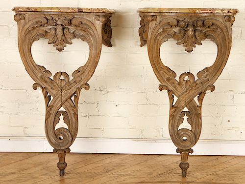 PAIR JANSEN LOUIS XV STYLE MARBLE