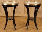 PAIR JANSEN STYLE MARBLE TOP G