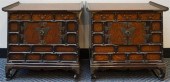 PAIR JAPANESE BRASS MOUNTED BU