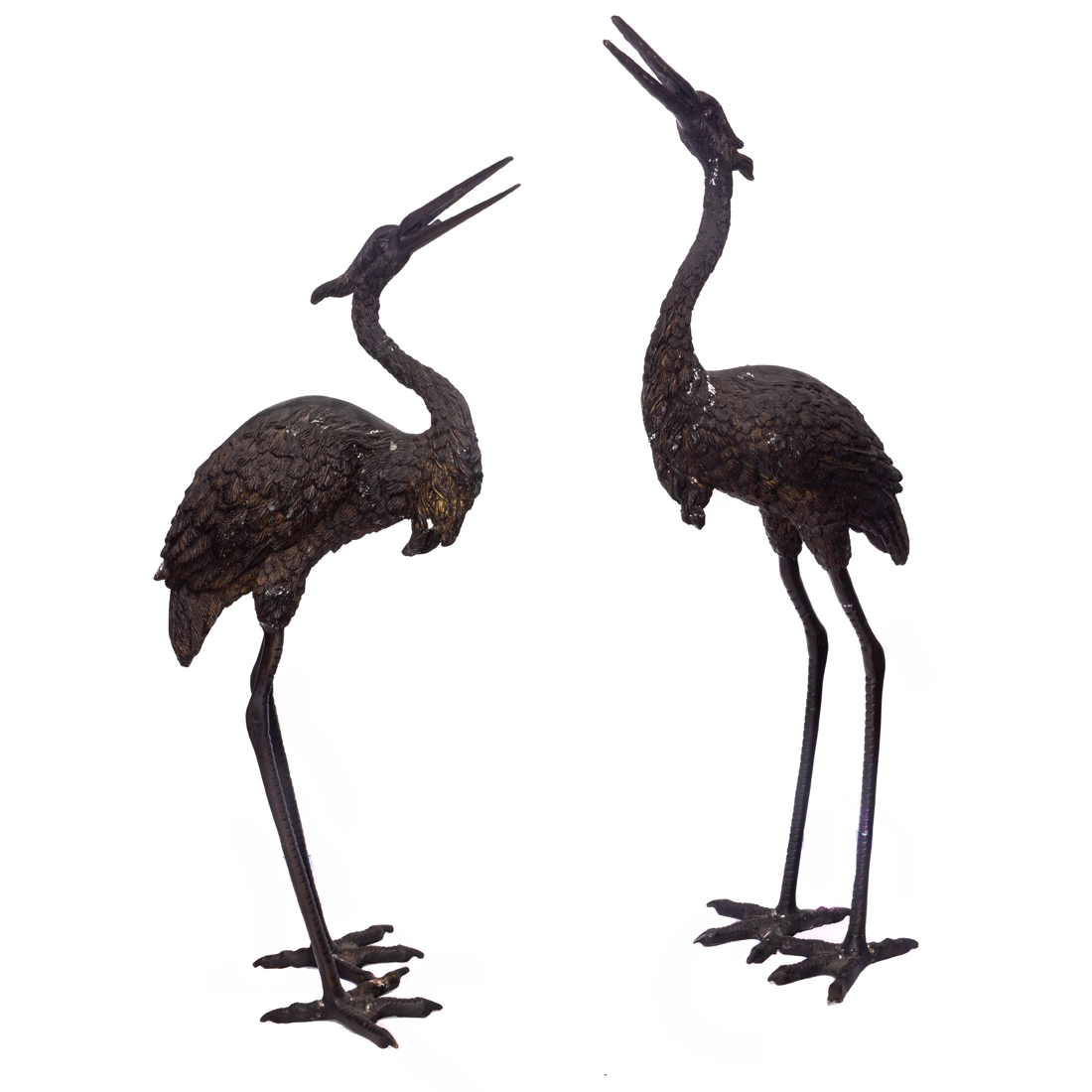 PAIR JAPANESE BRONZE CRANES Pair