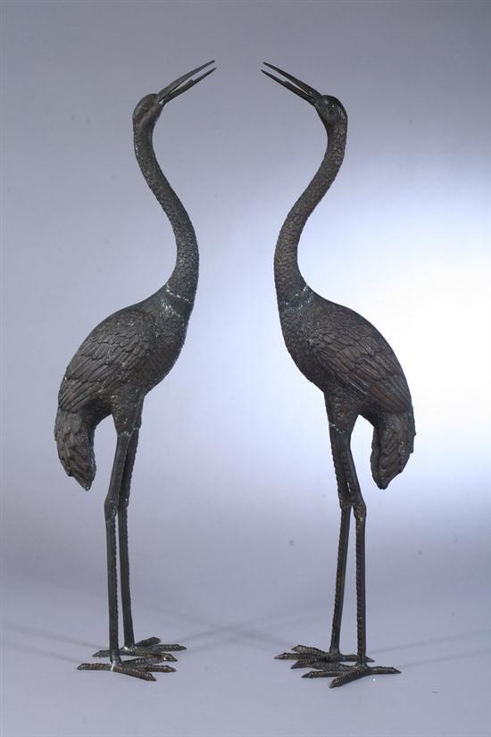 PAIR JAPANESE BRONZE FIGURES OF