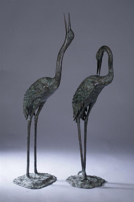PAIR JAPANESE BRONZE FIGURES OF