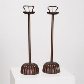 PAIR JAPANESE BRONZE SHOKUDAI