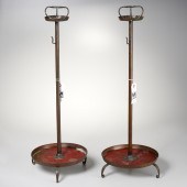 PAIR JAPANESE BRONZE SHOKUDAI