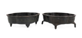 PAIR JAPANESE CAST IRON BONSAI