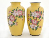 Pair Japanese cloisonne vases