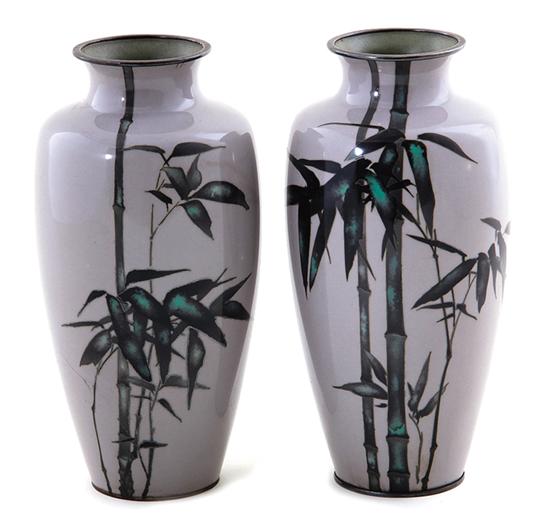 Pair Japanese cloisonne vases
