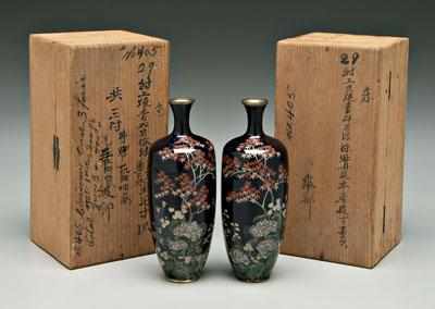 Pair Japanese cloisonn&eacute;