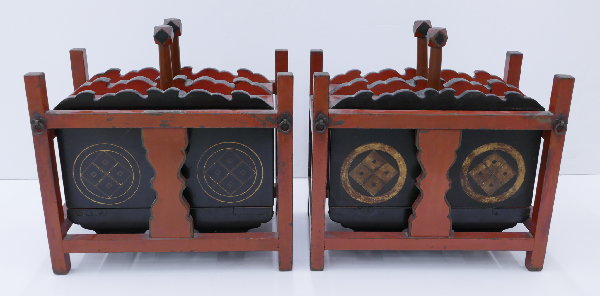 Pair Japanese Edo/Meiji Lacquered