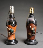 PAIR JAPANESE FIGURAL MOUNTED
