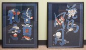 PAIR JAPANESE GILT CHARACTER E