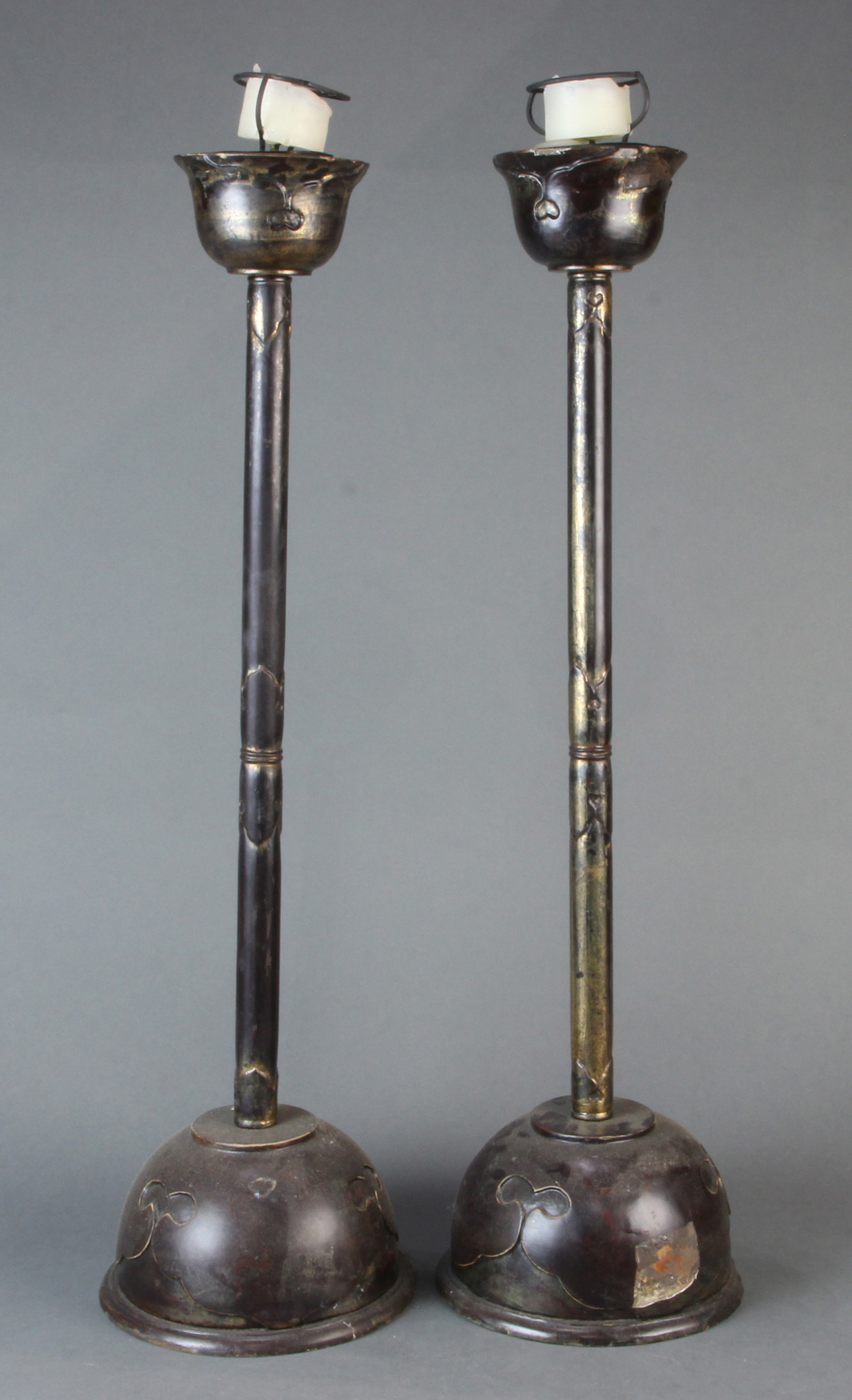 PAIR JAPANESE GILT LACQUERED WOOD