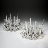 PAIR JAPANESE GLASS PRISM CENT