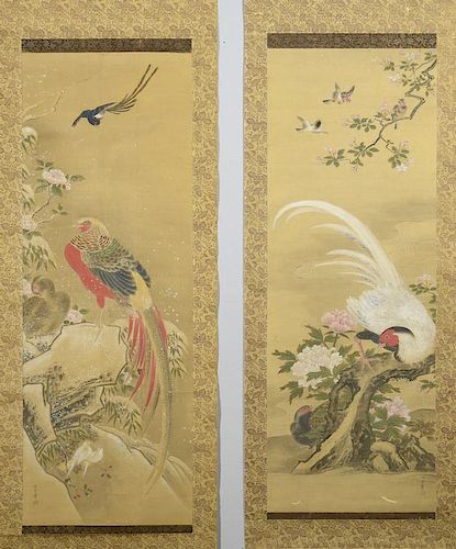PAIR JAPANESE KANO SCROLLS FROM 4