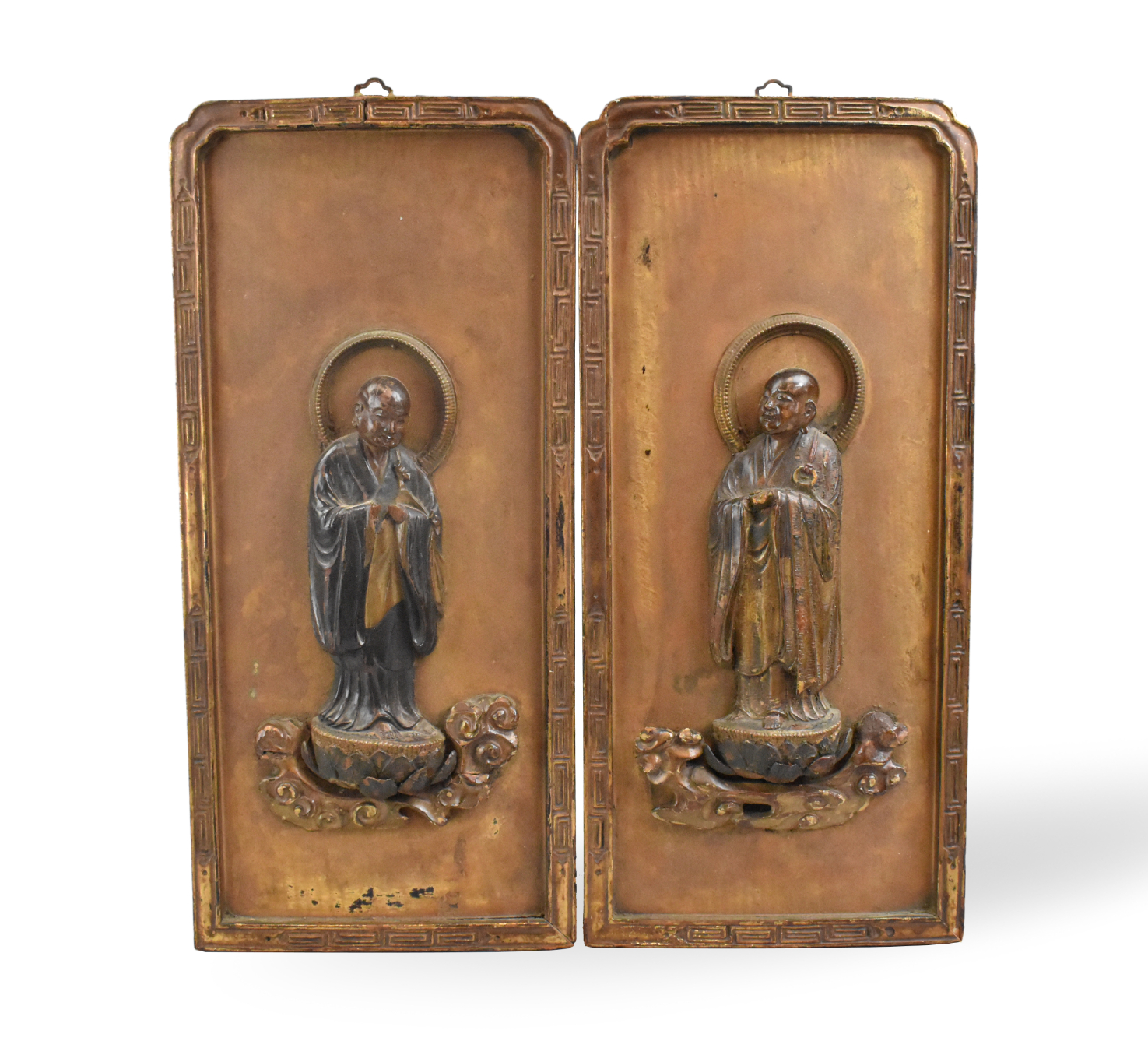PAIR JAPANESE LACQUER WOOD PANEL