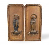 PAIR JAPANESE LACQUER WOOD PAN