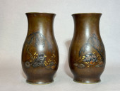 PAIR JAPANESE MIXED METAL BRON
