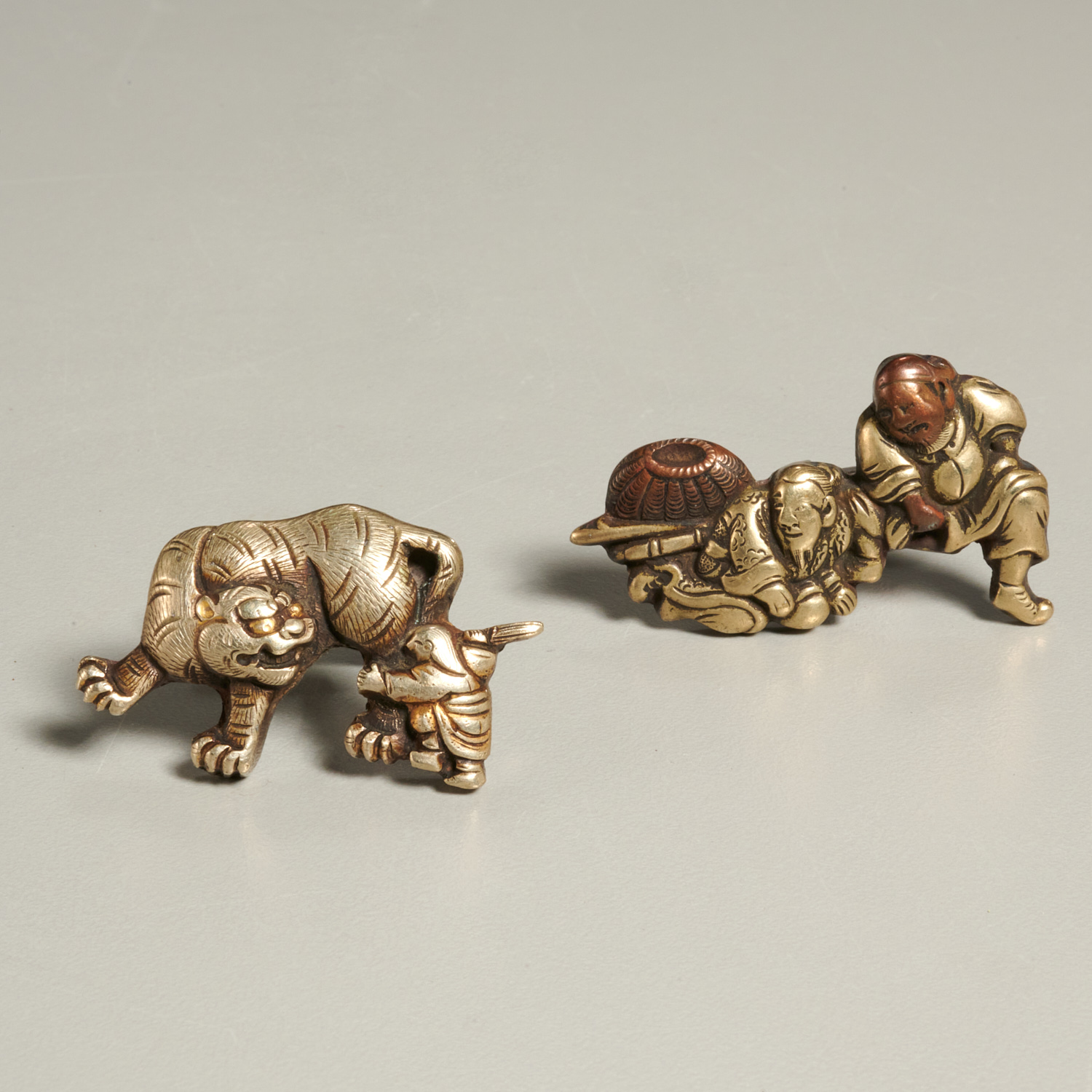 PAIR JAPANESE MIXED-METAL MENUKI