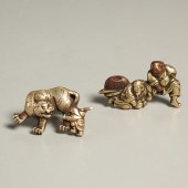 PAIR JAPANESE MIXED-METAL MENU