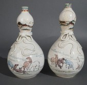 PAIR JAPANESE POLYCHROME DECOR