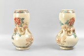 PAIR JAPANESE SATSUMA VASES GU