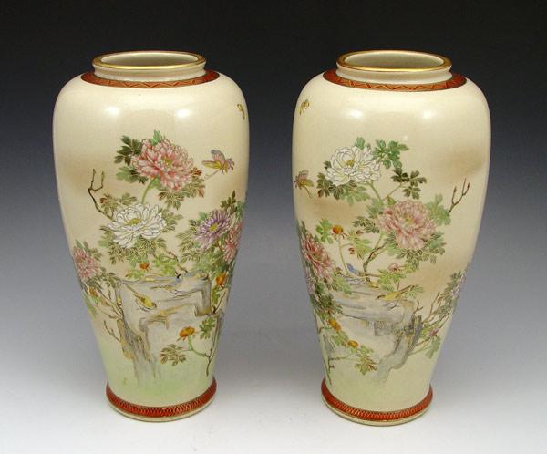 PAIR JAPANESE SATSUMA VASES: