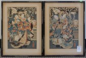 PAIR JAPANESE UKIYO-E WOODBLOC