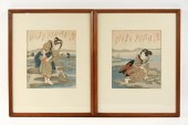 PAIR JAPANESE WOODBLOCK PRINTS