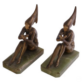 PAIR J.B. HIRSCH BRONZE ART DE