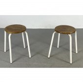 Pair Jean Prouve style metal a