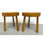 Pair Jean Touret Style Stools.