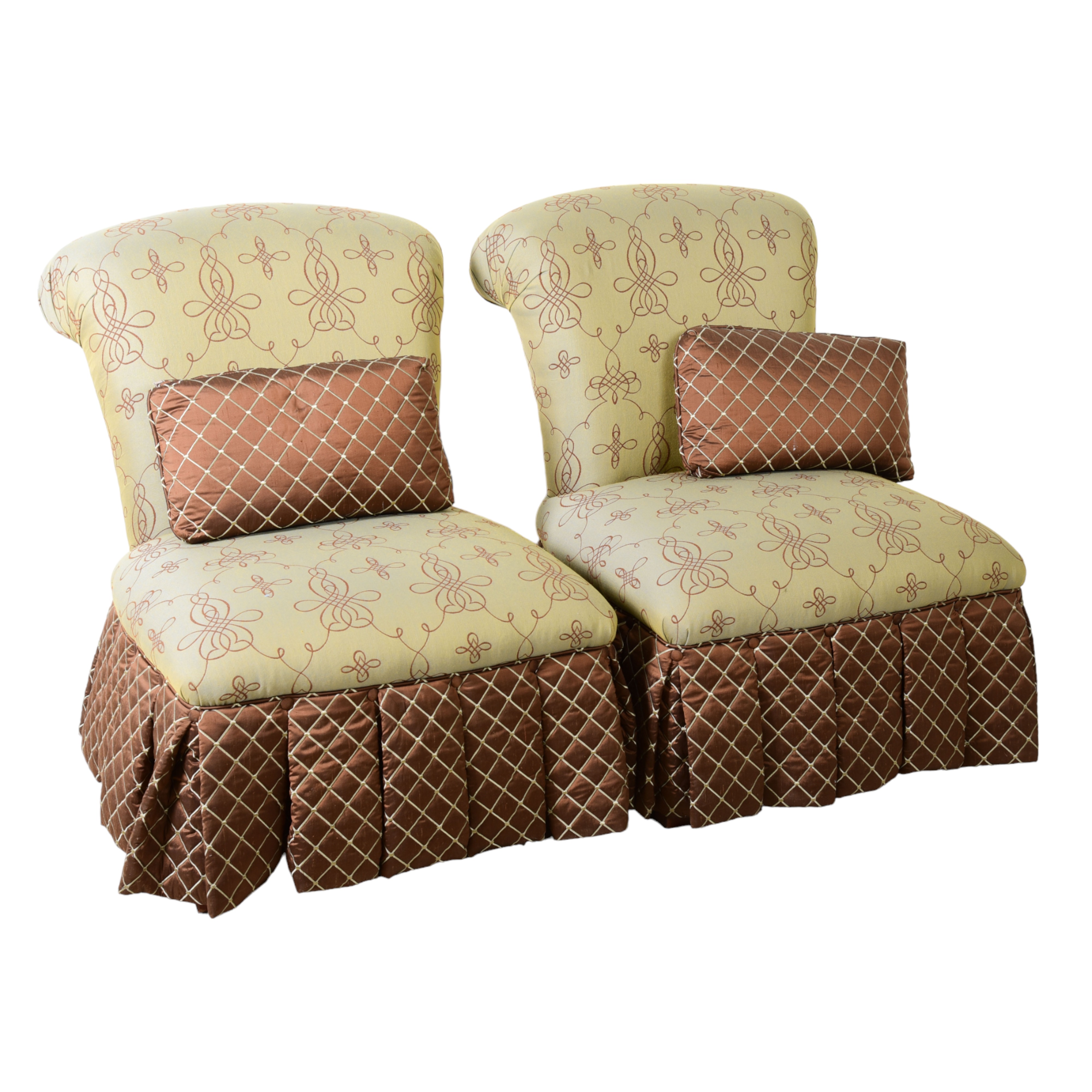Pair Jessica Mcclintock upholstered