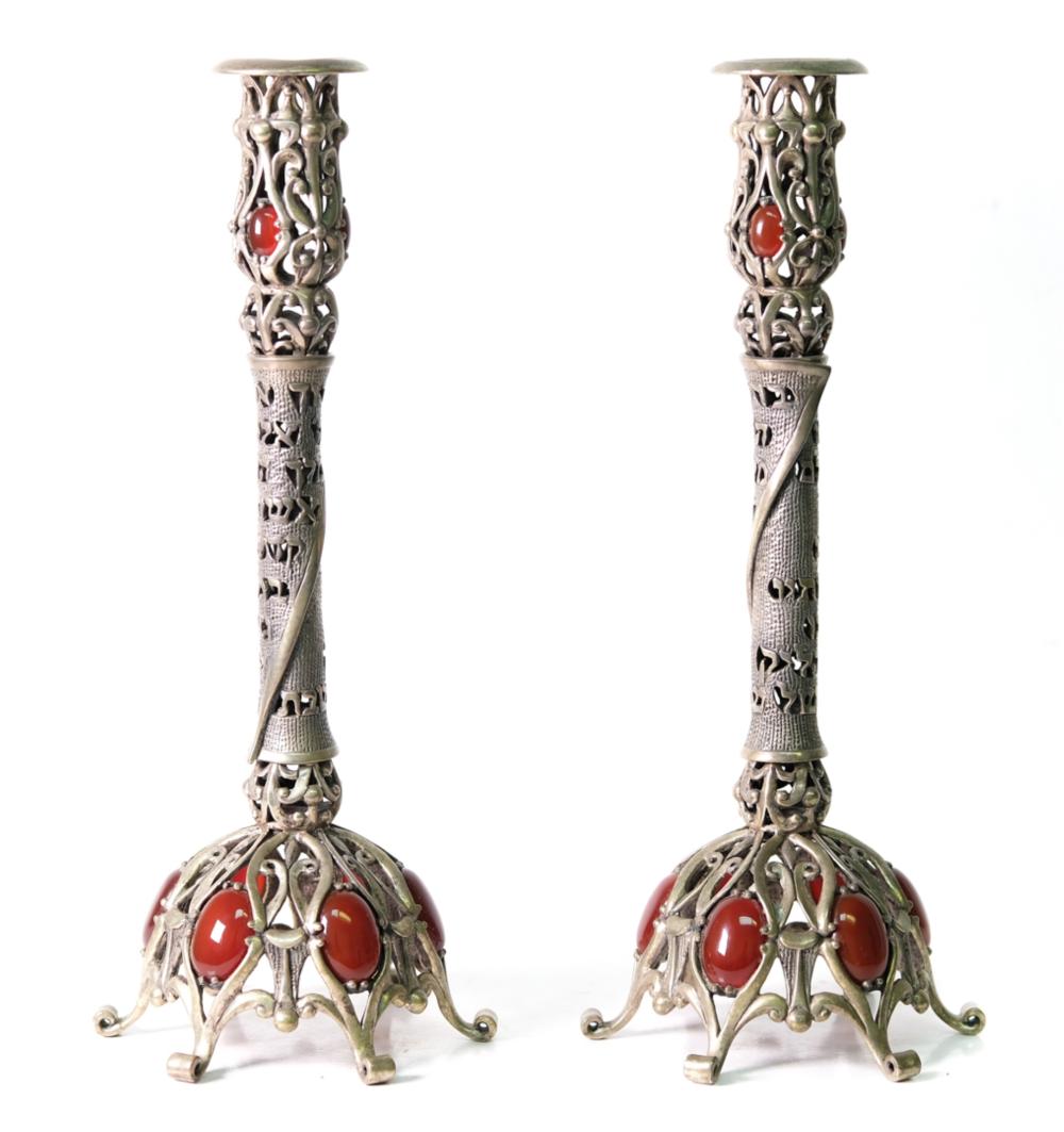 PAIR, JUDAICA STERLING SILVER