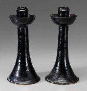 Pair Jugtown Candlesticks Nort