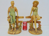 PAIR J.W. LINDNER FIGURINES, N