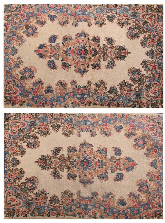 PAIR KERMAN RUGS. - Each 4 ft. 8