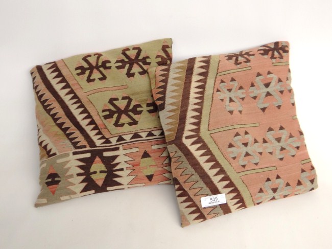 Pair Kilim pillows.