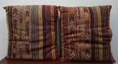 PAIR KILIM UPHOLSTERED PILLOWS